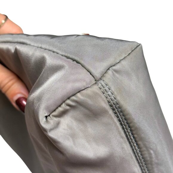 Vintage Dooney & Bourke Grey Nylon Crossbody Bag Leather Trim - Picture 13 of 17